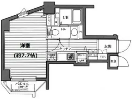 グランド・ガーラ西新宿ウエスト(1K/11階)の間取り写真