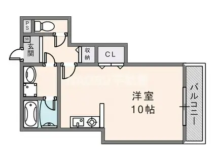 ピスケス花園(1K/1階)の間取り写真