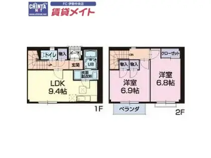 サンモール(2LDK/1階)の間取り写真