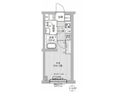 LAUREL TOGOSHI(1K/1階)の間取り写真