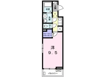 サンクレスト(1K/2階)の間取り写真