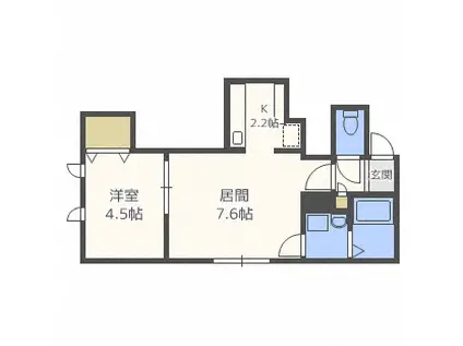 コムズ本町I(1LDK/3階)の間取り写真
