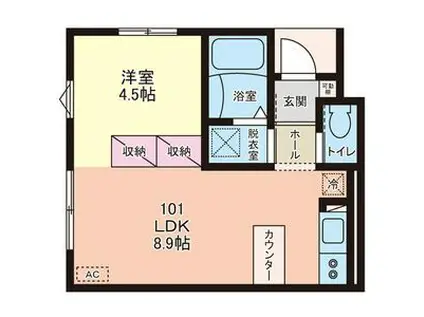 EFFORIA TRIA(1LDK/1階)の間取り写真