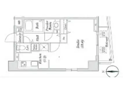 メイクスデザイン西麻布(1K/5階)の間取り写真