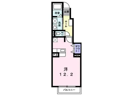 デフィKOEI(1K/1階)の間取り写真