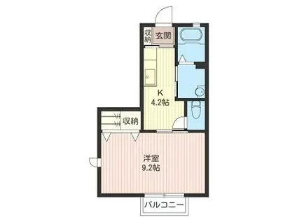 パインバレイJ(1K/2階)の間取り写真
