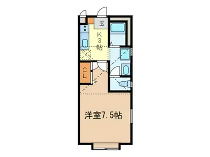 テンポイントハウス(1K/2階)の間取り写真