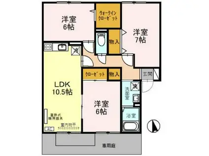 エルフタウン吉久(3LDK/1階)の間取り写真