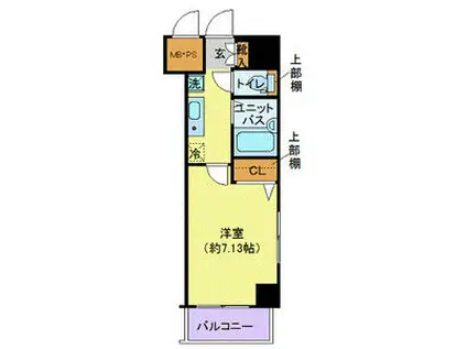 ヴェルト日本橋Ⅲ(1K/6階)の間取り写真