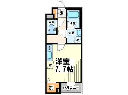 BPRレジデンス仙川(1K/B1階)の間取り写真