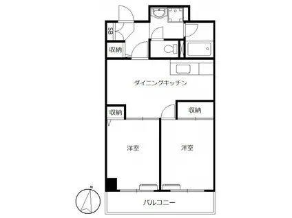 FIORE世田谷公園(2DK/3階)の間取り写真