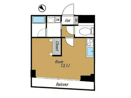 ラヴェーヌ五反田(ワンルーム/4階)の間取り写真