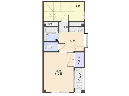 YSエスポワール(1DK/2階)の間取り写真