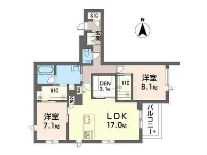 ノヴェルデ押堀(2LDK/3階)の間取り写真