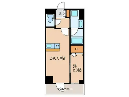 レジディア都立大(1DK/8階)の間取り写真