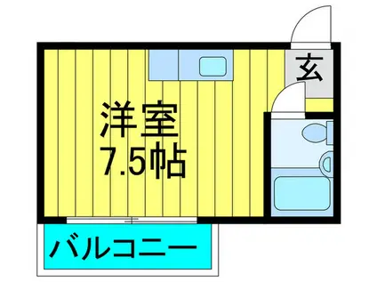 ミキハウス(ワンルーム/3階)の間取り写真