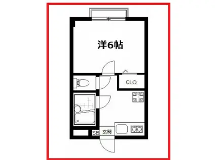 ハイツ三ノ輪(1K/3階)の間取り写真