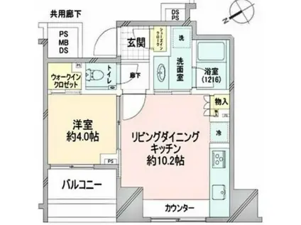 クレヴィア中目黒(1LDK/8階)の間取り写真