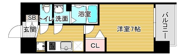アドバンス大阪ベイココナ(1K/11階)の間取り写真