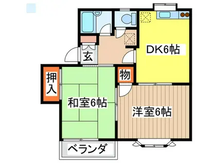 オレンジコート(2DK/2階)の間取り写真