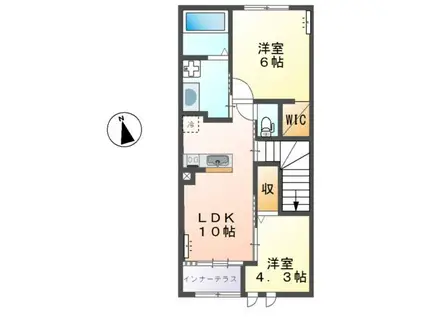 岳南電車 岳南原田駅 徒歩50分 2階建 築6年(2LDK/2階)の間取り写真