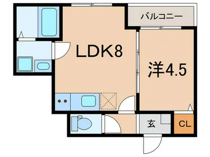 アーバンコート加古川(1LDK/3階)の間取り写真