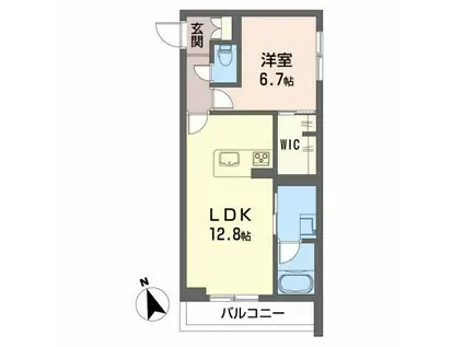 ベレオ本町通(1LDK/2階)の間取り写真