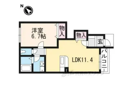 フリージア(1LDK/1階)の間取り写真