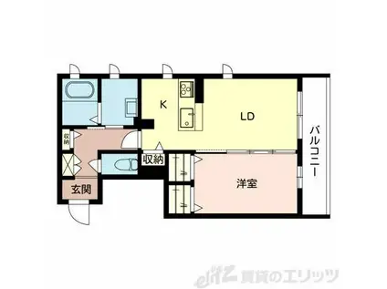 SHAMAISONSERDINA(1LDK/2階)の間取り写真