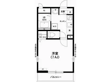 リブリ・幕張グランドリーフ(1K/2階)の間取り写真