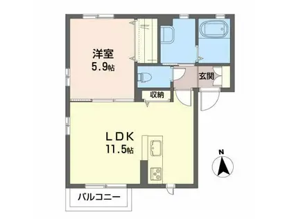 シャーメゾンM・II(1LDK/2階)の間取り写真