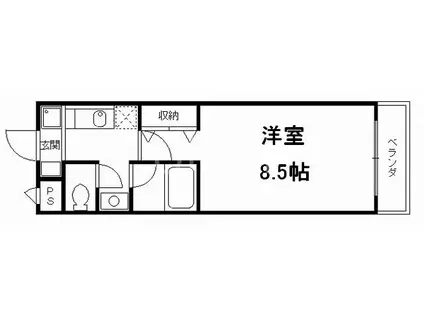 グロリアス深草(1K/2階)の間取り写真