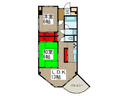 エマーレ与野本町(2LDK/2階)の間取り写真