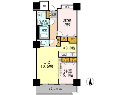 品川シーサイドビュータワーI(2LDK/18階)の間取り写真