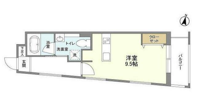 GRANDUO三軒茶屋IV(ワンルーム/1階)の間取り写真