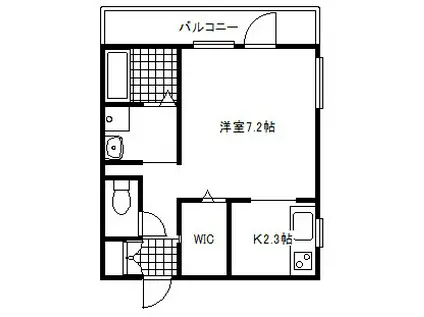ヴェールコメン(1K/2階)の間取り写真
