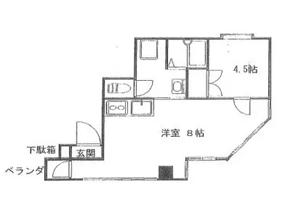 新光ビル(1LDK/5階)の間取り写真