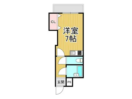 ハイネス門戸(1K/2階)の間取り写真