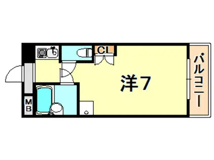 サニーパレス白川台(ワンルーム/4階)の間取り写真