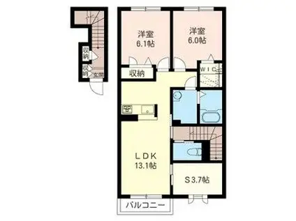 フォレナメゾンA(2SLDK/2階)の間取り写真