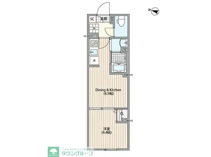 GRANPASEO中野III(1DK/4階)の間取り写真