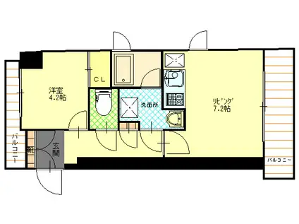 ヴィラルーチェ(1DK/5階)の間取り写真