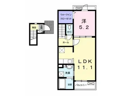 PRIMROSEさくら荘(1LDK/2階)の間取り写真