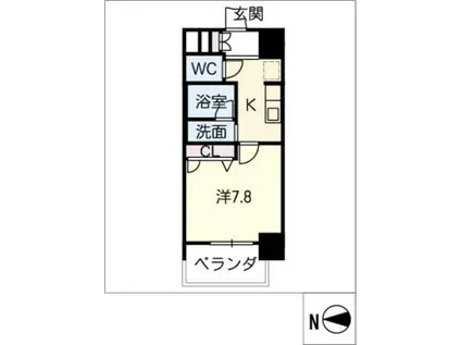 ロンド ヴェルチュ白川公園(1K/2階)の間取り写真