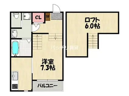 CREST NOCA(1K/1階)の間取り写真