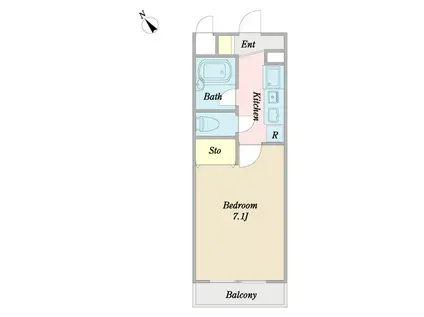 メイゾンサンセール(1K/2階)の間取り写真