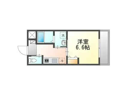 CAFU SIDE(1K/1階)の間取り写真