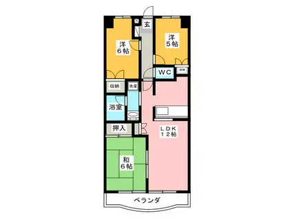 サンジェルマンII(3LDK/2階)の間取り写真
