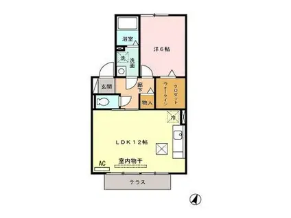 メゾンドリーフ(1LDK/1階)の間取り写真