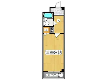 レナジア城南宮(1K/3階)の間取り写真